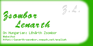 zsombor lenarth business card